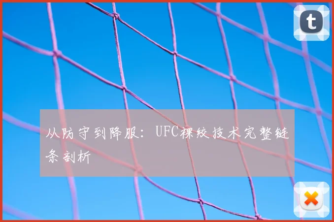 从防守到降服：UFC裸绞技术完整链条剖析